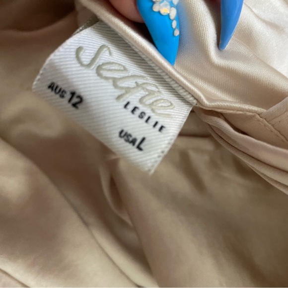 Selfie Leslie Come What May Pintuck Champagne Dress - Picture 4 of 6